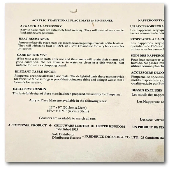 Pimpernel Placemats Tall Ships Box 4 Size 12 x 9 in Cork Backed - Picture 9 of 11